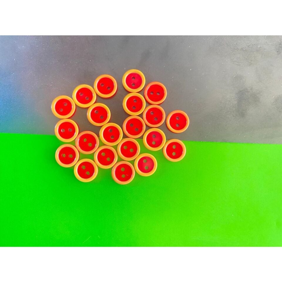 Meteor Sarı-Kırmızı Düğme KOD:232517