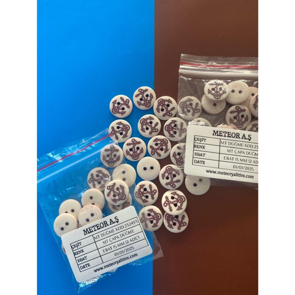 Meteor Çapa Düğme 12 Adet KOD:232493
