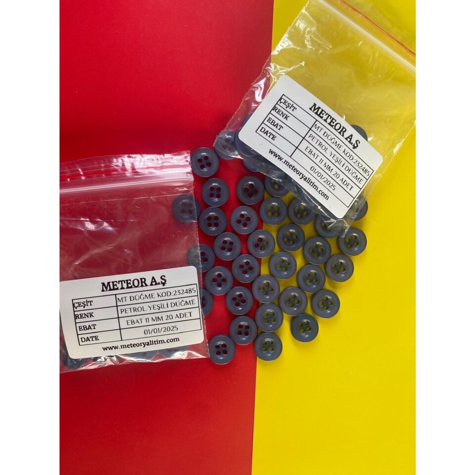 Meteoe Petrolyeşili DÜĞME20 Adet Kod 232485