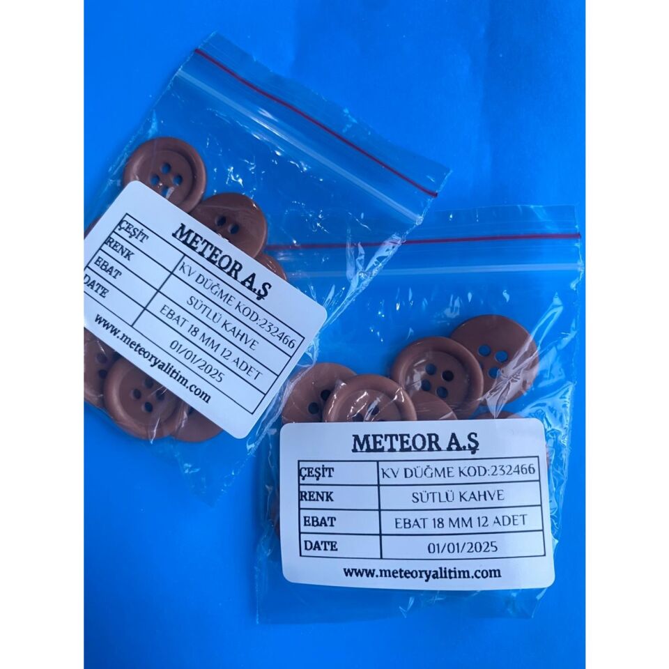 Meteor Sütlü Kahve Düğme 12 Adet KOD.232466
düğme genişliği 18 mm dir