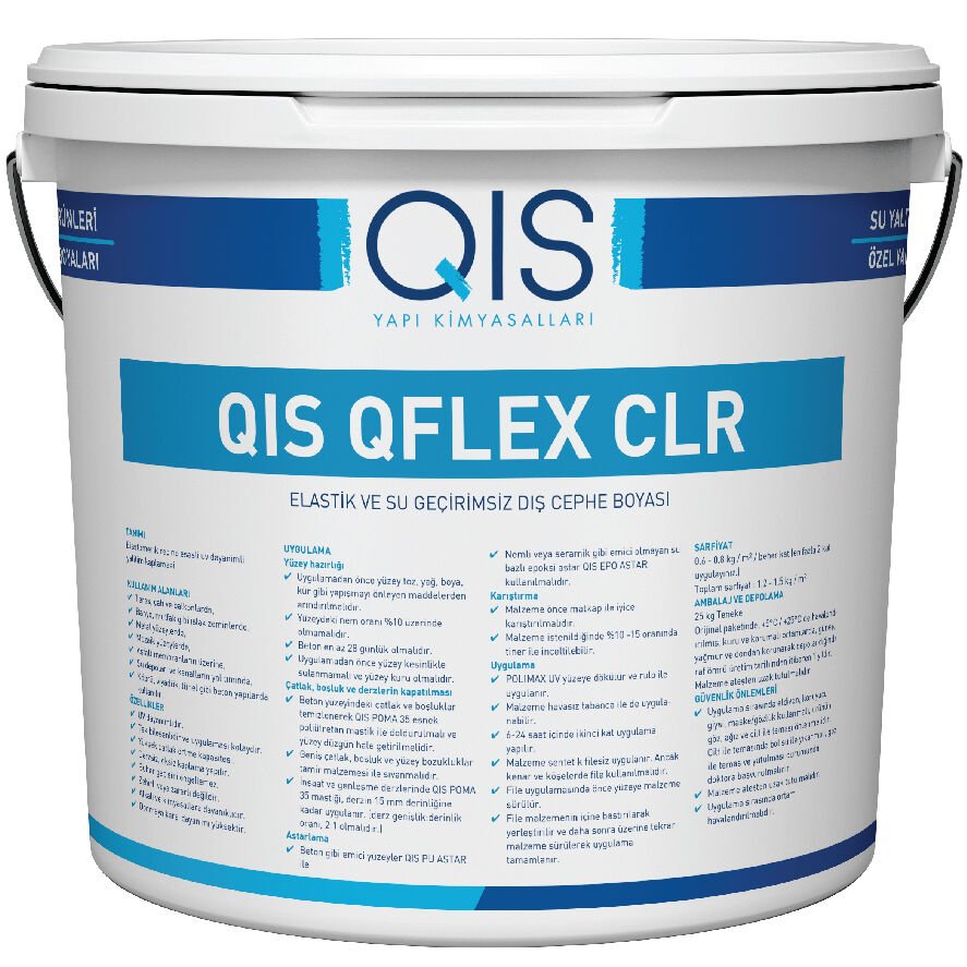 Qıs Qflex Clr Elastik ve Su Geçirimsiz Dış Cephe Boyası Beyaz