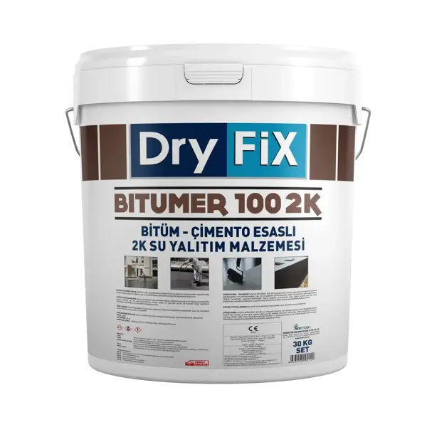 Dryfix Bitüm Kauçuk Esaslı Bitümer 100 2k Çift Komponentli Likit Membran 32 kg