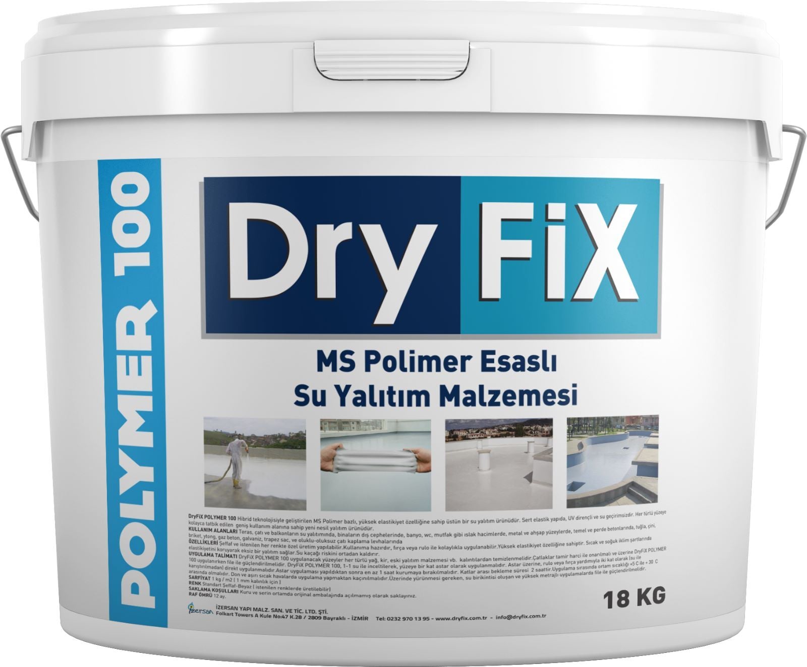 Dryfix Polymer 100 Ms Polimer Esaslı Su Yalıtım Malzemesi Beyaz